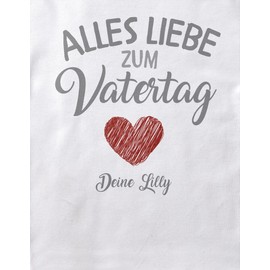 miKalino Baby Bodysuit with Saying "Alles Liebe zum Vatertag" with Name, Long-Sleeved Romper for Boys and Girls, Gift Idea, White