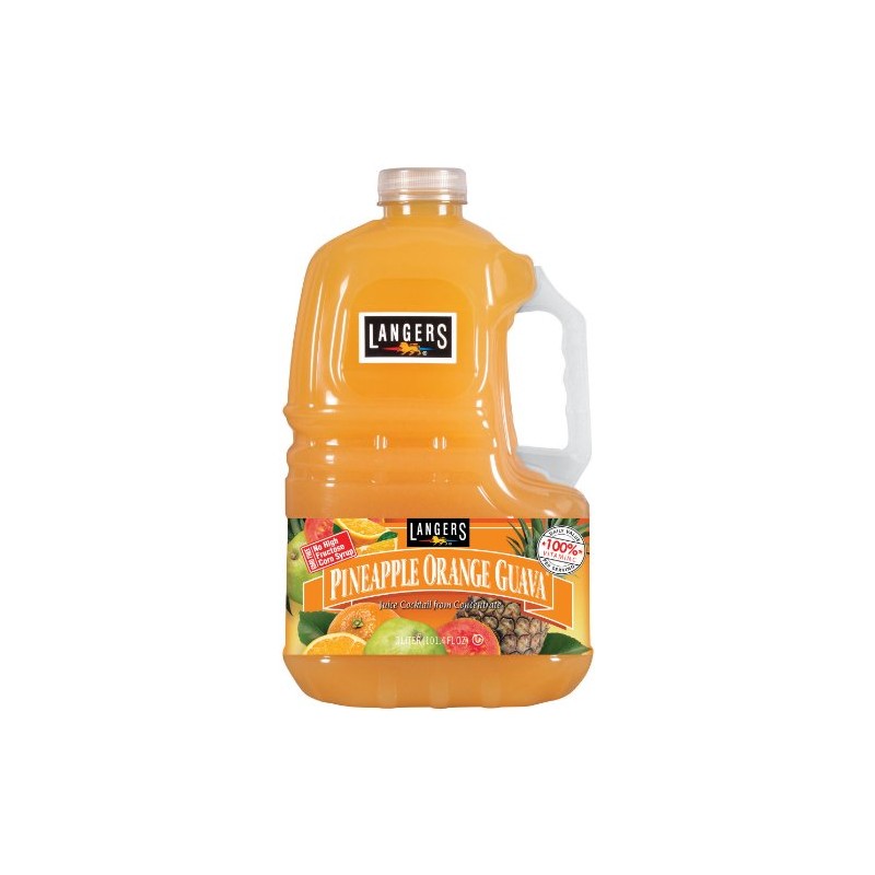 Langers Juice Cocktail, Pineapple Orange Guava, orange, pineapple, 101.4 Fl
