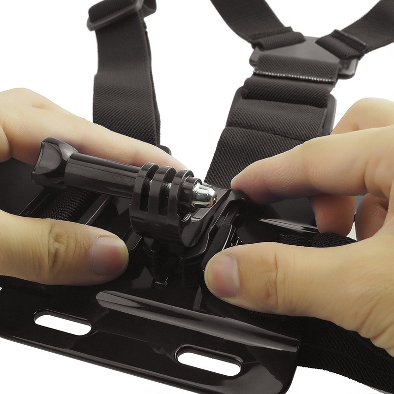StylishDevice Chest Mount Harness Strap + J-Hook, Thumbscrew & Black