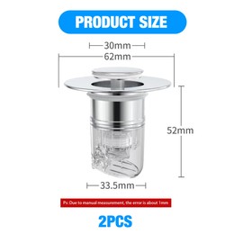 SZITW 2PCS Premium Bathtub Plug with Universal Hair Catcher - Eco-Friendly Stopper for 99% of Drains，Efficient Drainage and Hair Prevention