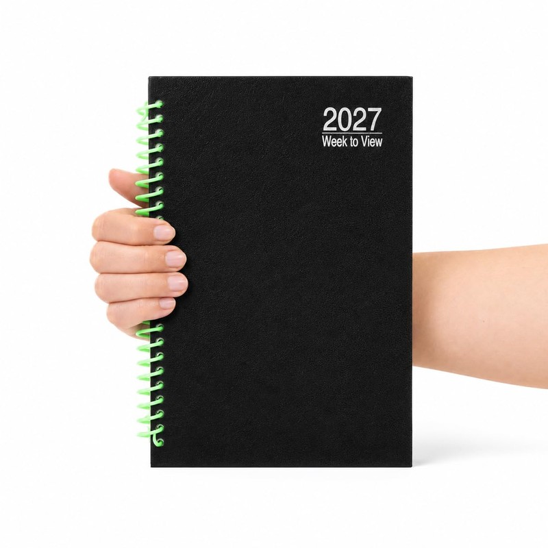 Evelay 2027 A5 Week to View Diary, Hardback Planner, Plastic