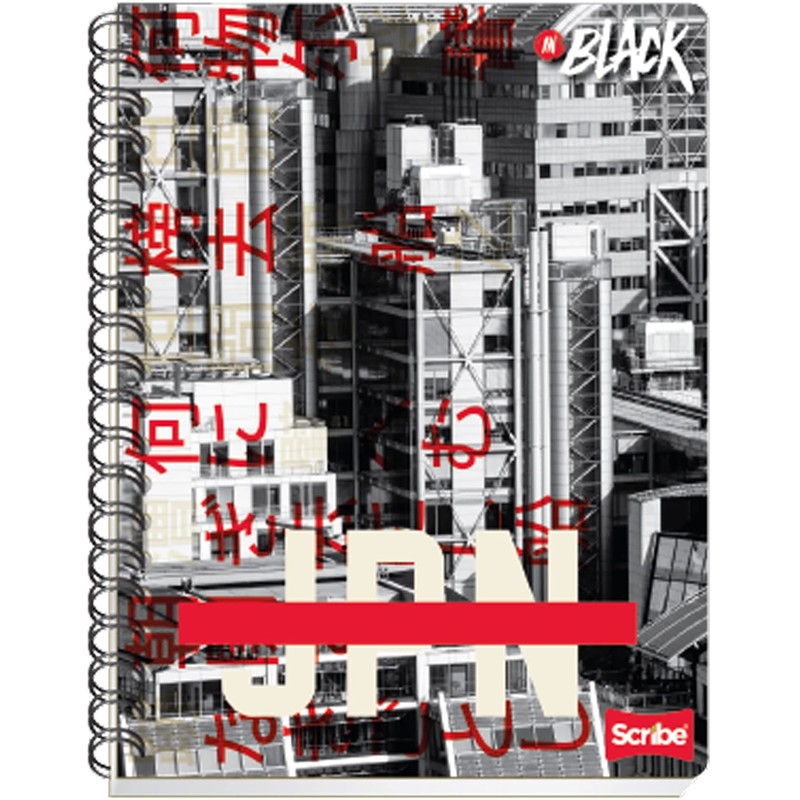 Scribe, INBLACK, Cuaderno Profesional con Espiral Doble de Pasta Semi