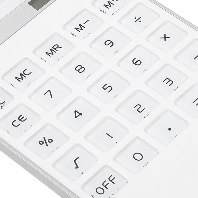 Calculator Solar Battery Powered Transparent Large Keys LCD Display Office
