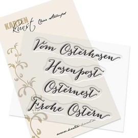 Clear Stamp Set Rubber Card Art - Big Words "From Easter Bunny, Rabbit Post, Easter Nest, Happy Easter"