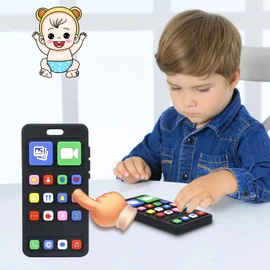 Baby Silicone Teething Toys, Phone and Keyboard Teether Toys for Toddlers 3-18 Months, Boys Girls Babies Teething Toy, Baby Chew Toy, Freezer BPA Free (PhoneKeyboard)
