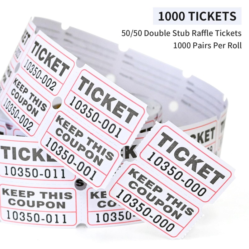 L LIKED Raffle Tickets Double Rolls 1000 Per Roll 50/53