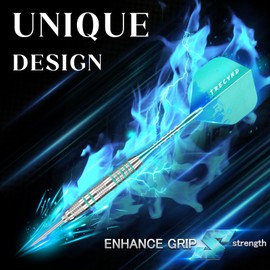 Lavishio Professional Steel Tip Darts Metal Tip Set with Extra 3 Dart Flights,3 Replace Plastic Shaft Rubber O'Rings Extra Flights Dart Sharpene (silver blue)