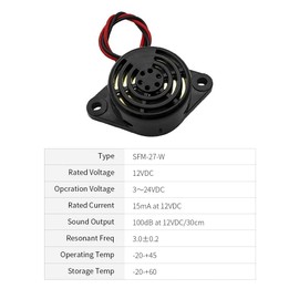 3 x Summer Alarm Electronic Beep Buzzer DC 3 V 12 V 24 V Active Piezo Buzzer 100 dB Sound Alarm Ringer Continuous Tone