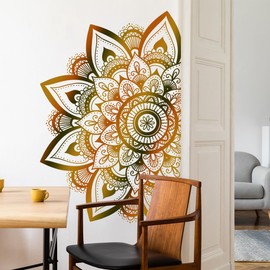 large size mandala wall sticker lotus mandala bohemian wall hanging decoration bohemian style wall stickers removable stylish scandinavian entryway DIY poster wallpaper wall decor bedroom bedside