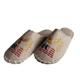 Traditional Sauna Slippers - US Flag Souvenir Sauna Slippers - Hotel Unisex Slippers with USA National Symbols - Home Spa Shoes Comfort for Him and Her - Universal Size