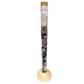 Gemstone Bar Set Inspiration & Imagination: Gemstone Bar for Drinking Water Energising, 25 cm with Rod Holder Made of Beech Wood, Diameter 6 cm