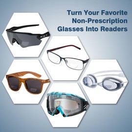 NOMEAROD 3 Pack Stick On Bifocal Lenses for Sunglasses, Convert Eyewear Into Magnified Readers, Reusable No Water Required, +175