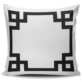 SALLEING Fashion Home Decor Pillowcase Black and White Greek Key Border Throw Pillow Cover Cushion Case 20x20 Inches Square Size Double Sided Print, 20 Inch x20 Inch