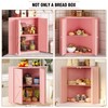 Trironsun Corner Bread Box for Kitchen Counter Double Layer Bamboo