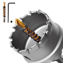 GPtzlei Tungsten Carbide Hole Saw（60mm）- Heavy Duty TCT Hole Cutter for Stainless Steel, Metal, Iron, & Plastic with Titanium Pilot Drill