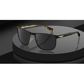 CARFIA Square Polarized Sunglasses for Men UV400 Protection Wide Metal Frame Driving Golf Glasses