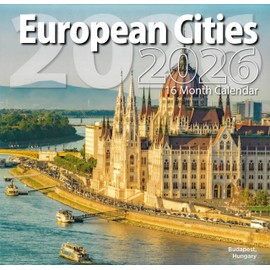 2026 European Cities Full Size Wall Calendar for Planning, Scheduling, and Organizing
