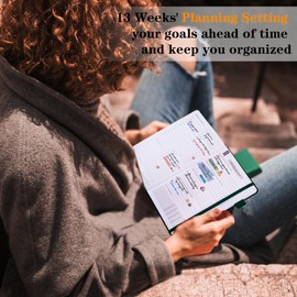 JUBTIC ADHD Planner for Adults - Undated Daily & Weekly ADHD Journal for Neurodivergent Brains, Organization, Goal-Setting, and Time Management - Gift for Men and Women with ADHD(Dark Green,8.5"x5.8")