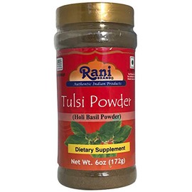 Rani Dried Tulsi (Indian Basil, Holy Basil) Leaves 6.17oz (172g) PET Jar, Used for Beverages & Ayurveda Herbal ~ All Natural | Vegan | Gluten Friendly | Non-GMO | Kosher | Indian Origin