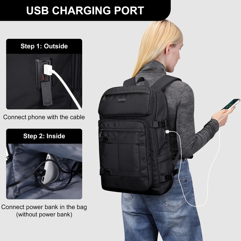 PIJUSHI Travel Backpack for Women Men Flight Aprroved Carry on