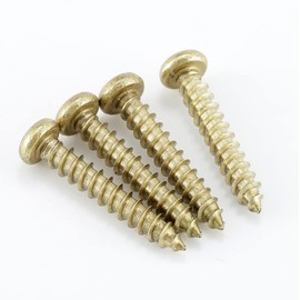 CONPHERON Brass Self-Tapping Screws Round Head Tapping Screws Round Head Phillips Wood Screws M3.5 x 30 mm Pack of 20