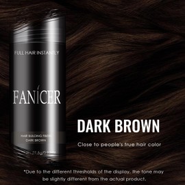 Hair Fibres, Long-Lasting Hair Fibre for Women and Men, Hair Powder for Fine Hair, Hair Powder, Hairline Repair & Conceals Instant Hair Loss, Cover Thinning Hair (Dark Brown)