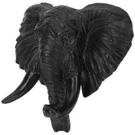 HOMSFOU Elephant Wall Bust Sculpture Elephant Head Statue Animal Head Wall Hanging Decor for Home Office Living Room