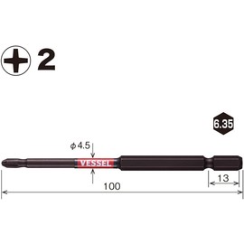 VESSEL SS162100 Sakisbo Step Bit +2 x φ4.5 x 100 mm Set of 2