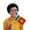 25 Packs Small Sri Lanka Flags on Handheld Stick，Miniature Sri
