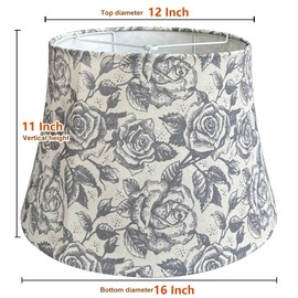 TOOTOO STAR Drum lamp shades, 12x16x11in Printed Floral Lamp shades, 1 Pack Lamp Shades for Table Lamps, Floor Lamps (Spider Fitter)