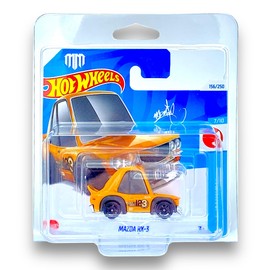 Hot Wheels Mazda RX-3 (Orange - Tooned) 7/10 HW J-Imports - 2024-156/250 (Short Card) - COMES IN A GENUINE KLAS CAR KEEPER PROTECTOR CASE - HRY71