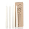 CANDWAX Ivory Taper Candles 8 inch Dripless - Set of