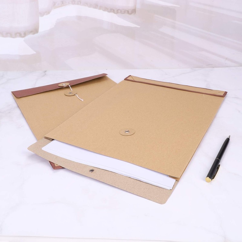10Pcs A4 Large Kraft File Folder Foolscap Brown Gussetted Envelope