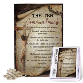 Christian Wooden Jigsaw Puzzles for Adults 1000 Pieces Jesus Religious Jigsaw Puzzles 10 Commandments Puzzles Religious Inspirational Quotes Wooden Puzzles for Easter Christmas