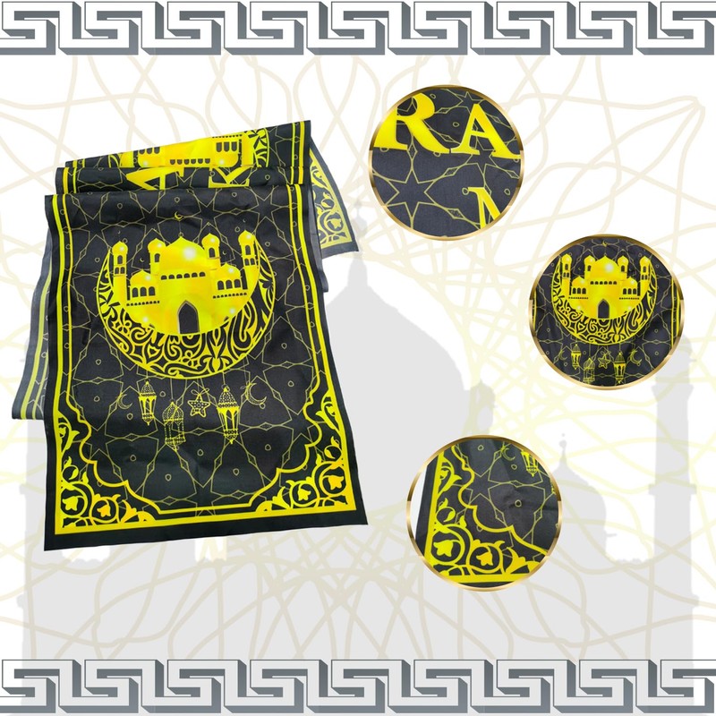 Ramadan Mubarak Table Runner Ramadan Table Decorations, Ramadan Tablecloth Happy
