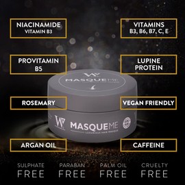 Watermans 8-1 Hair Mask Extremely Nourishing Hair Mask with Argan Oil, Caffeine, Rosemary & B3 B5, B6, C, E and Deep-Effective Hair Care - Vegan