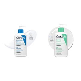 CeraVe Gel Limpiador Espumoso 237ml Limpiador diario para piel mixta grasa o con acné  Loción Hidratante 237ml Loción hidratante para rostro y cuerpo 