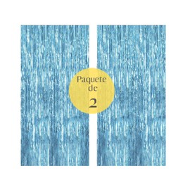 Cortina Metálica Brillante | Panel Fondo Escenarios Adornos Decoración Fiesta Eventos Reunion | Pack 2 Pzs | Azul, Rojo, Oro Rosa, Negro, Plata, Oro, Rosa | 2x1 MT | Sesiones Fotos Boda (Azul Claro)