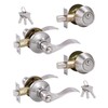 (2 Pack) Keyed Alike Front Door Lever Lockset with Single