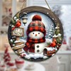 Christmas Snowman Hanging Ornament for Holiday Décor – 7.9-Inch Round