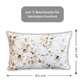 HOUSE ART LIFE Cushion cover 40 x 60 cm - 100% cotton, soft and breathable, with zip, ideal for sleeping, for bed and bedroom, easy care, without filling, many colourful patterns