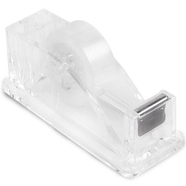 QILIMA Tape Dispenser Contemporary Ultra Clear Acrylic, 18MM*25M,1 Roll - Refillable Sticky Tape Dispenser for Home and Office