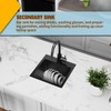 Small Black Kitchen Sink,15x15 Inch Stainless Steel Drop In Topmount