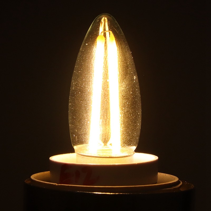 10Pcs E12 Long Filament Small LED Light Bulbs Dimmable Lamp