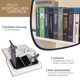 HMF 80935 Book Safe, Cash Box Real Paper Pages, Secret Box, "Bella Italia", 23 x 15 x 4 cm, Labeling in Italian