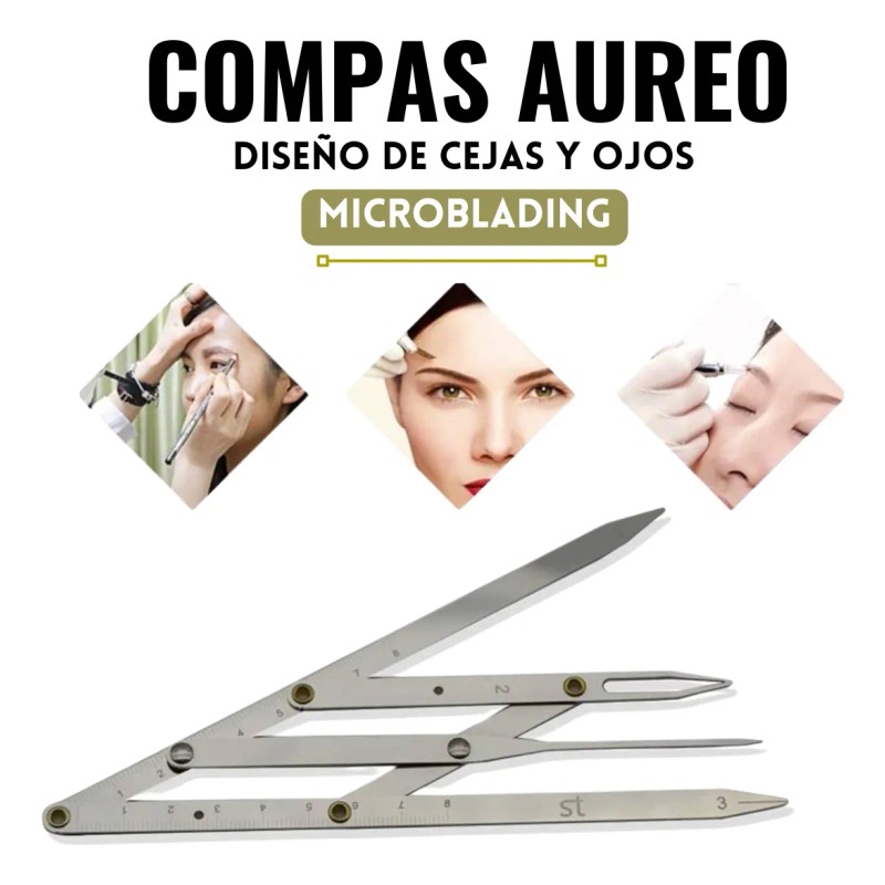 Compas Aureo Regla Divisora Microblading Diseño Cejas
