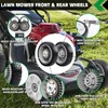 CheeMuii 4 Pack Lawn Mower Wheels Kit 2 Rear Wheels