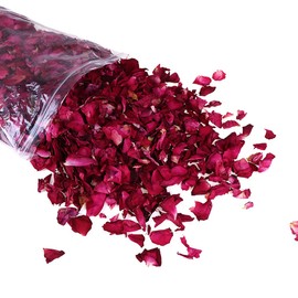 XPEX 100 g Natural Dried Rose Petals, Real Flower, Dry Red Rose Petals, Natural Wedding Confetti, Biodegradable, for Foot Bath, Body Bath, Wedding Confetti Accessories