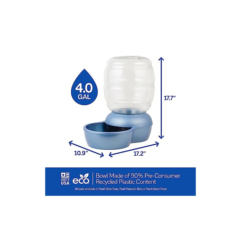 Petmate Replendish Automatic Gravity Waterer for Cats and Dogs, BPA-Free,