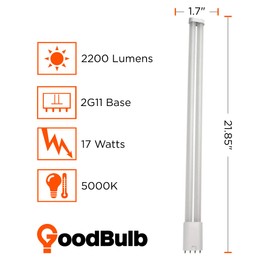 GoodBulb 17 Watt Omni LED PLL Light Bulbs | Type B 4 Pin 2G11 Base 4000K Daylight | High Output 2200 Lumens | Car Dealership Lighting | 10 Pack